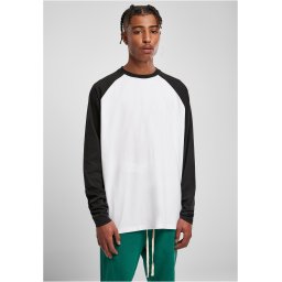 Organic Oversized Raglan Long Sleeves White/Black