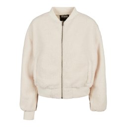 Women's Oversized Jacket Sherpa Bomber Jacket whitesand