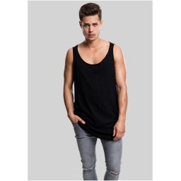 Loose Tank with long shape and open edge black