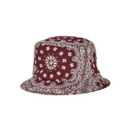 Bandana Print Bucket Hat Cherry/White