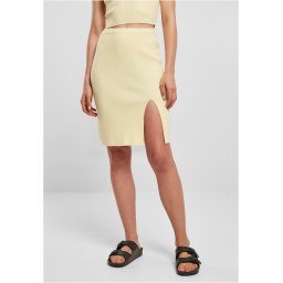 Women's ribbed skirt soft yellow