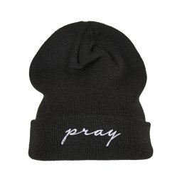 Pray Embroidery Beanie Black/White