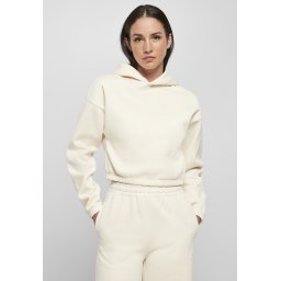 Women's short oversized hoodie whitesand