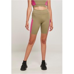 Women's Color Block Cycle Khaki/Light Purple Shorts