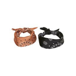 Satin Scarf 2-Pack Black + Cognac