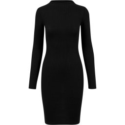 Rochie cu nervuri pentru femei URBAN CLASSICS - negru