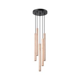Lustră pe cablu Sollux SL.1270 PASTELO 5xG9/8W/230V lemn