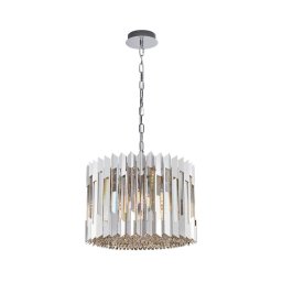 Lustră de cristal pe lanț RITZ 7xE14/40W/230V crom