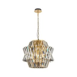 Lustră de cristal pe lanț CROWN 12xE14/40W/230V auriu