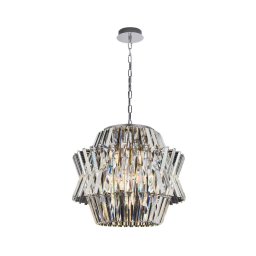 Lustră de cristal pe lanț CROWN 12xE14/40W/230V crom