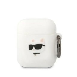 Husa Karl Lagerfeld KLA2RUNCHH AirPods 1/2 cover white/white Silicone Choupette Head 3D