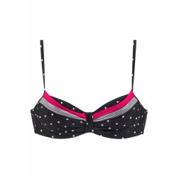 LASCANA Sutien costum de baie 'Monroe' roz neon / negru / alb