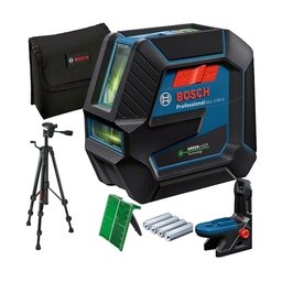 Bosch - GCL 2-50 G + RM 10 + BT 150 - Nivela laser cu linii si puncte, 2 linii laser, 15 m, 2 puncte laser, 10 m, +/-0.3 mm/m, suport perete, trepied, geanta textila