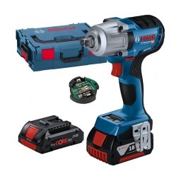 Bosch - GDS 18V-450 PC - Masina de insurubat cu impact cu 2 acumulatori si incarcator, Li-Ion, 18 V, 4 Ah, patrat 1/2 inch, 450 Nm, M10-M20, valiza speciala, accesorii