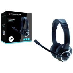 Casti Headset Klinke, 2m, Negru
