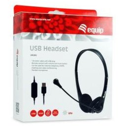 Casti Headset USB 245305, 1.8m, Negru