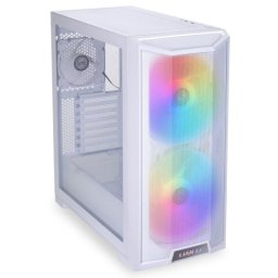 Carcasa Lian Li LANCOOL 215, Tempered Glass, Mid-Tower, fara sursa, ARGB, White