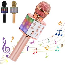 1+1 Microfon karaoke Pro 8, Bluetooth, Lumini RGB, Functie Ecou, Boxa