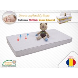 Saltea MyKids fibra de cocos integral 140x70x10 Husa Microfibra Matlasata