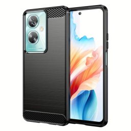 Husa Techsuit Carbon Silicone - Husă silicon - compatibil cu Oppo A79 5G - culoare Negru