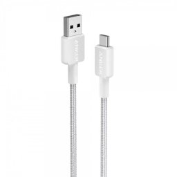 Cablu USB-C la USB-A, 0.9m, Alb - Model 322