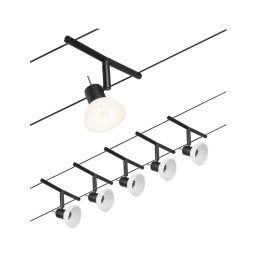 Paulmann 94450 - Set 5x GU5.3/10W Sistem complet cu cablu SHEELA 230V, negru