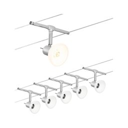 Paulmann 94136 - Set 5xGU5,3/10W, sistem complet de iluminat pe cablu SHEELA, 230V, crom