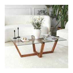 Măsuță de cafea AMALFI 35x105 cm pin/transparent