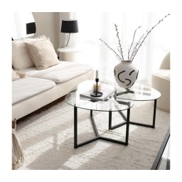 SET 2x măsuță de cafea BELLISIMO negru/transparent