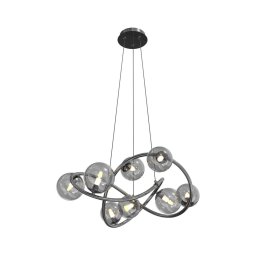 Lustră LED pe cablu NANCY Wofi 7014-805 8xG9/3,5W/230V negru/crom