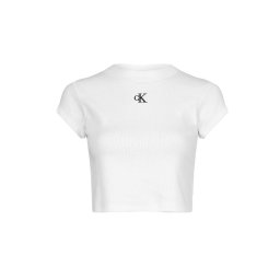 CALVIN KLEIN Top Ck Rib Cropped Slim Tee J20J218337 YAF bright white
