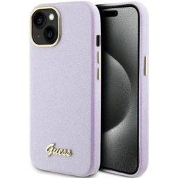 Husa Guess Glitter Full Wrapped pentru iPhone 15 Lilac