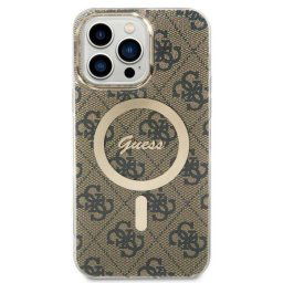 Husa Guess 4G MagSafe pentru iPhone 15 Pro Maro