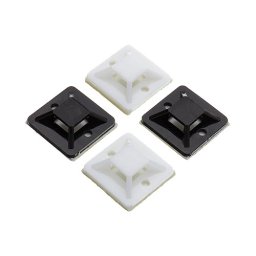 Suport plastic prindere coliere, ALB, 19x19 mm, autoadeziv, 100 buc TAD-1-W