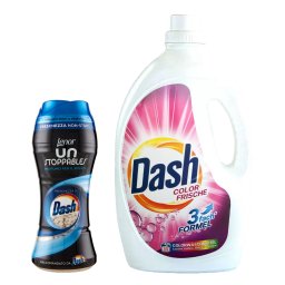 Pachet Dash Detergent Lichid si Perle Parfumate Lenor, 55 Spalari
