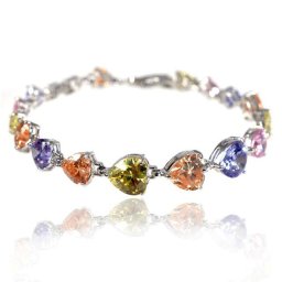 Bratara Borealy Simulated Topaz Colours Hearts