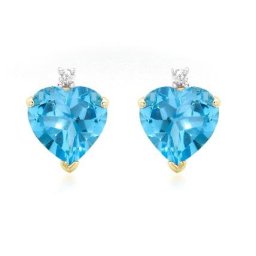 Cercei Topaz Natural Diamante Naturale din Aur 9 carate