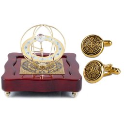 Set Ceas Zodiac Gold Plated by Credan si Butoni Gold Round by Credan