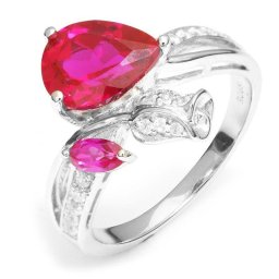 Inel Borealy Argint 925 Red Ruby 3,5 ct Rose Pigeon Blood Marimea 7