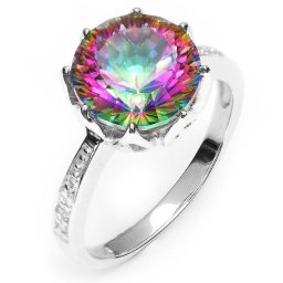 Inel Borealy Argint 925 Topaz 4 Carate Mistic Round Marimea 7