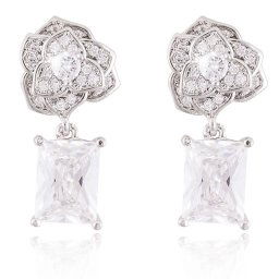 Cercei Borealy Wild Rose Emerald Drop Cut