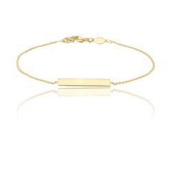Bratara Personalizabila Borealy Aur Galben 9 K Rectangular Bar