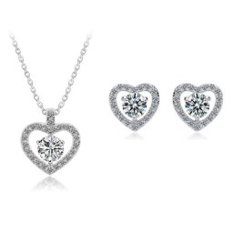 Set Cercei si Colier Romantic Hearts Borealy