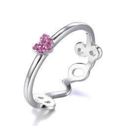 Inel Love you in my heart Pink , marimea 7