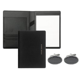 Cadou Elegant Businessman Mapa Conferinta Hugo Boss si Butoni Fume Elegance - personalizabil