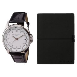 Set Ceas Jean Louis Scherrer Contraste White si agenda Hugo Boss - personalizabil