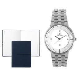 Set CEAS ELECTION PREMIUM SLIM LINE , SILVER L si Note Pad Blue HUGO BOSS