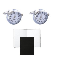 Set Butoni Borealy Ceas Functional White Quartz si Note pad Hugo Boss