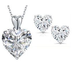 Set Cercei Heart si Colier Love Heart Borealy Argint 925