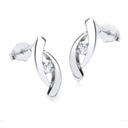 Cercei Borealy Stud Infinity Aur Alb 9K